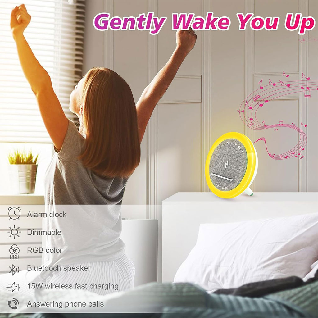 RGB Speaker and Bedside Lamp with 15W Wireless Charger
