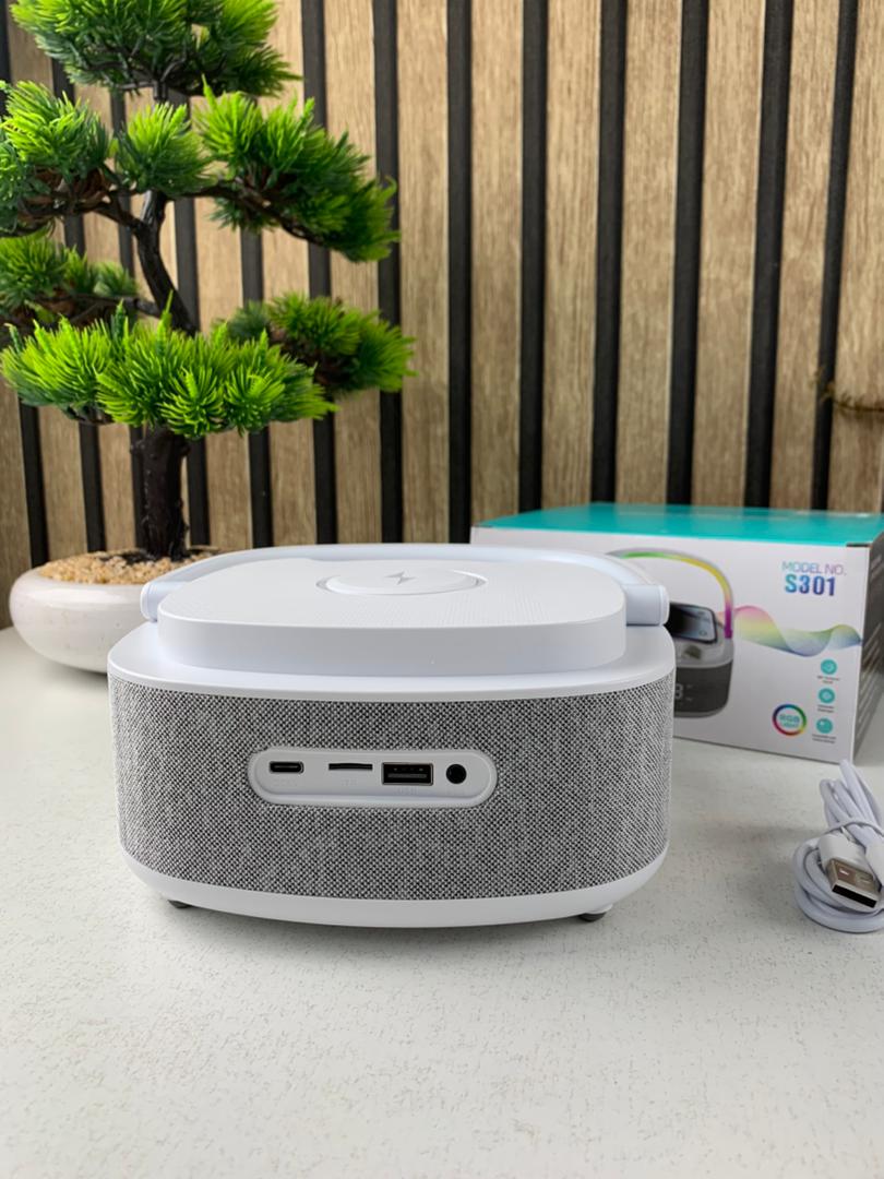 Haut-parleur Bluetooth portable S301, LED RGB, chargeur sans fil 15W
