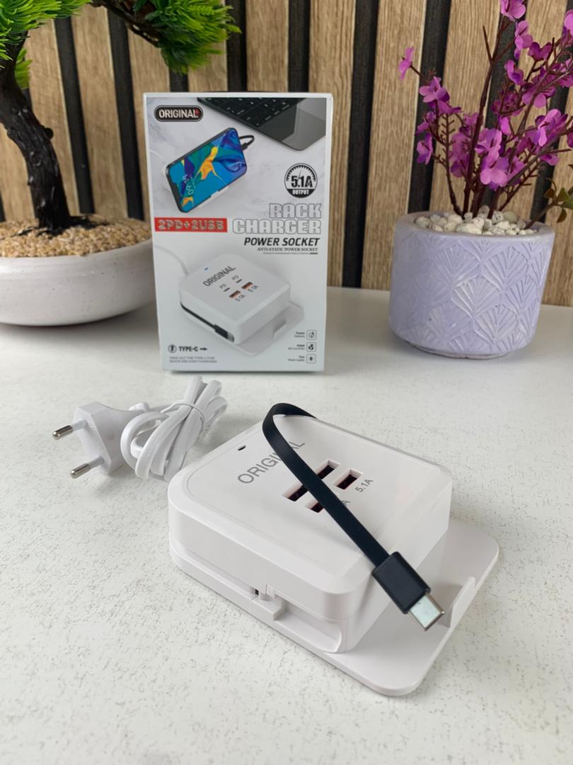 Station de charge rapide universelle 4 ports USB avec câble Type-C