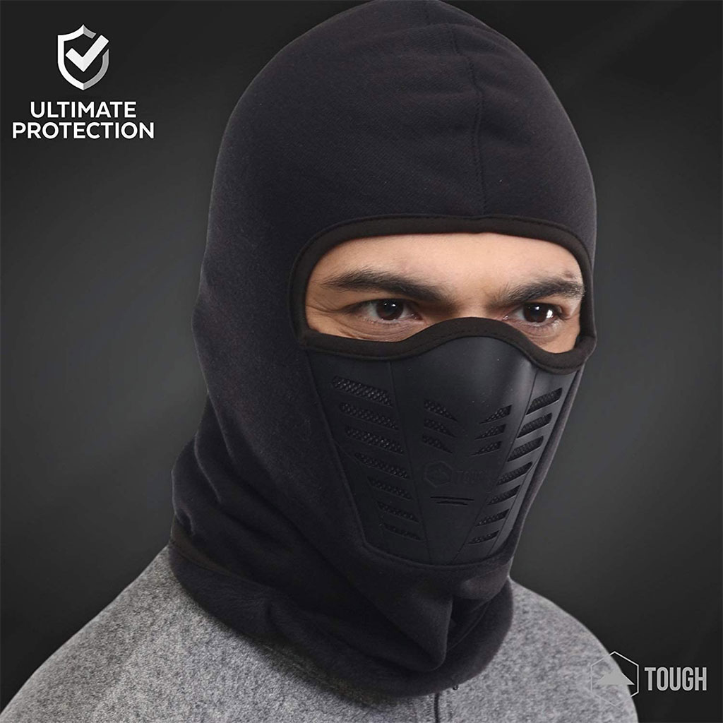 Excefore fleece winter balaclava with windproof mesh
