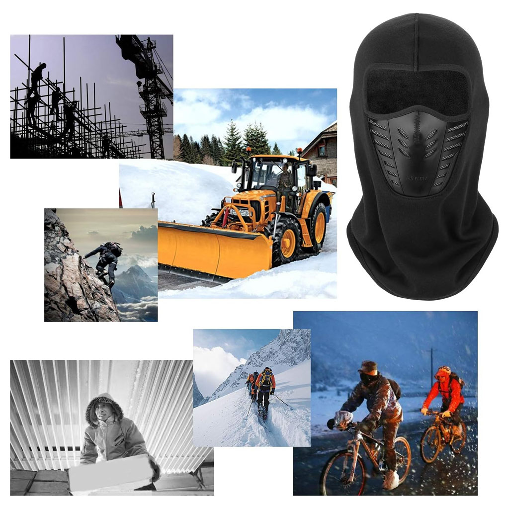 Excefore fleece winter balaclava with windproof mesh