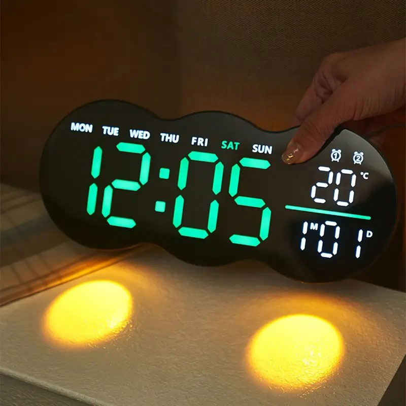 YX-2808 Digital LED Wall Clock with Remote Control