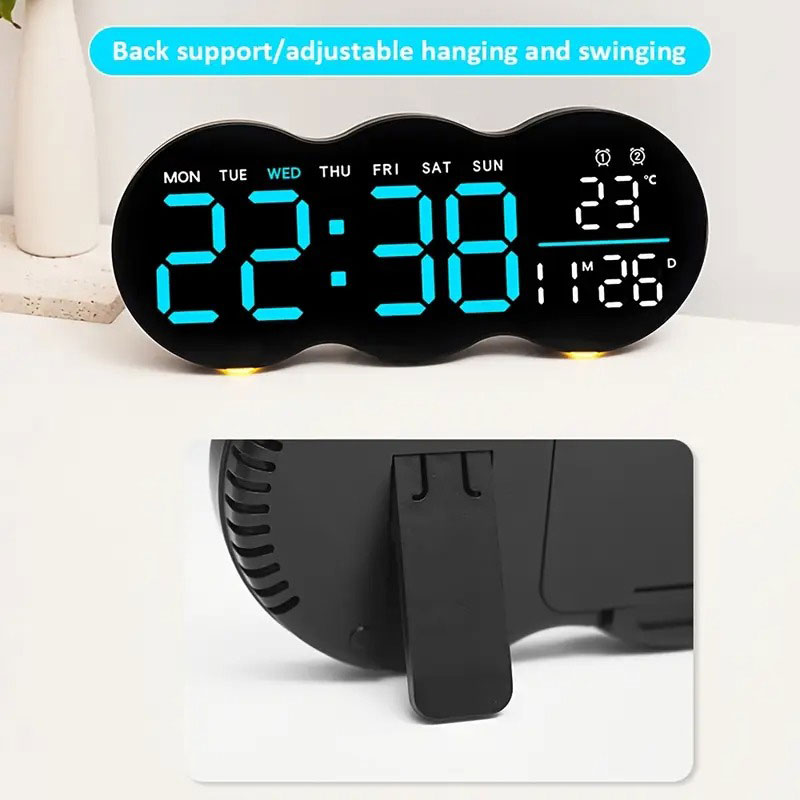 YX-2808 Digital LED Wall Clock with Remote Control