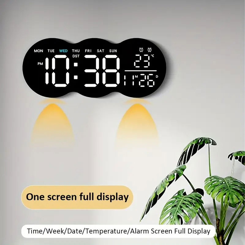 YX-2808 Digital LED Wall Clock with Remote Control