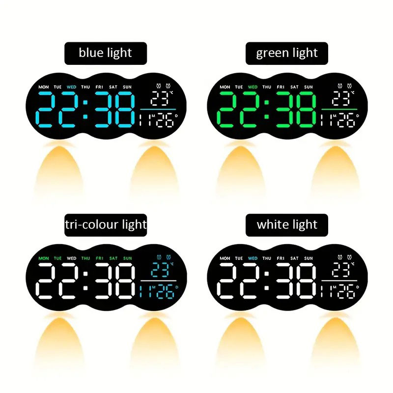 YX-2808 Digital LED Wall Clock with Remote Control