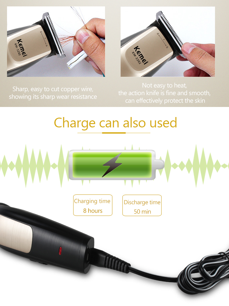 Kemei KM-3202 Professional Cordless Hair Clipper
