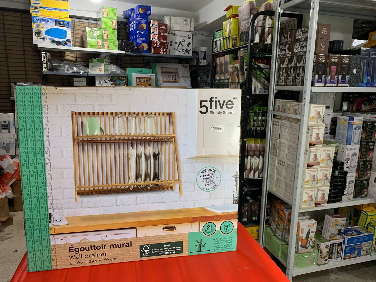 Égouttoir à vaisselle en bambou à 2 niveaux – 5 five Simply Smart