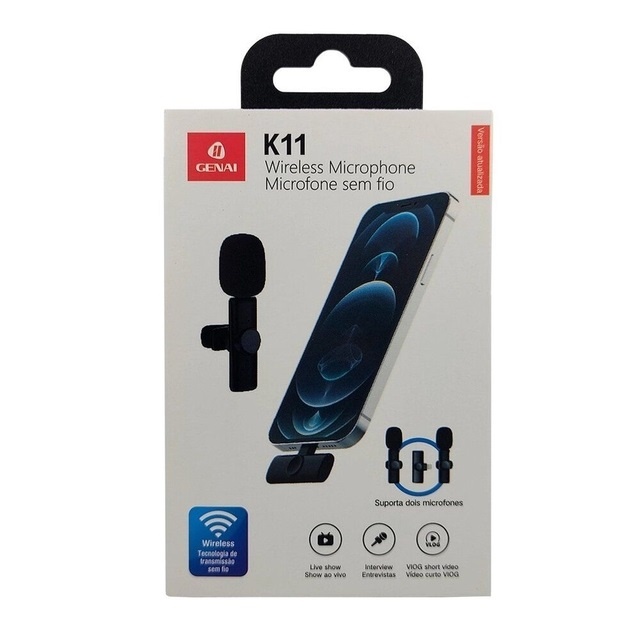 Microphone cravate sans fil K11 pour smartphone