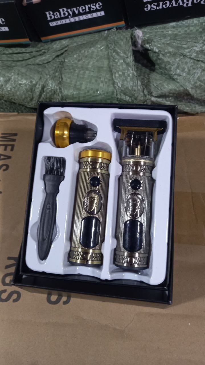 Ensemble rasoir électrique homme avec tondeuse barbe et nez, écran LCD, chargeur USB