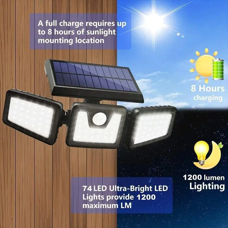 مصباح شمسي خارجي مقاوم للماء 112 LED مع مستشعر حركة FL-1725A