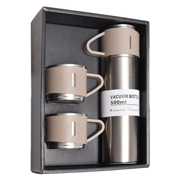Ensemble Thermos avec 3 tasses thermique 500ml en acier inoxydable