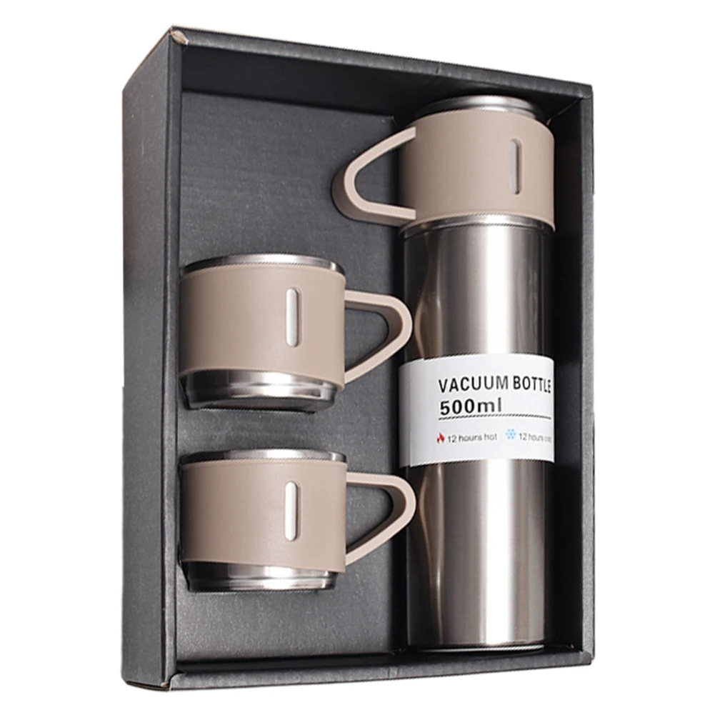 Ensemble Thermos avec 3 tasses thermique 500ml en acier inoxydable